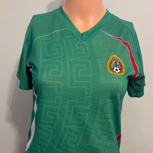 Green V-Neck Women's Top